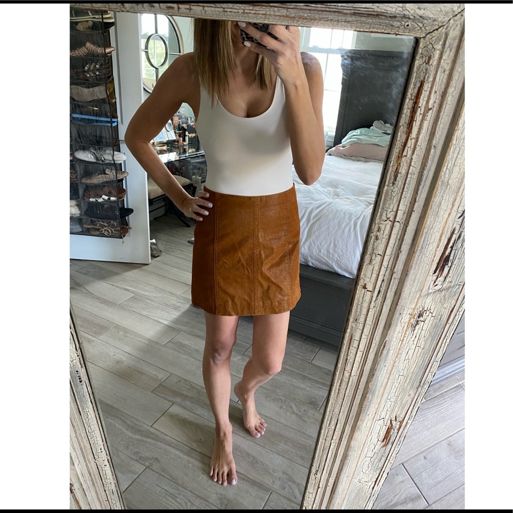 Free people leather skirt